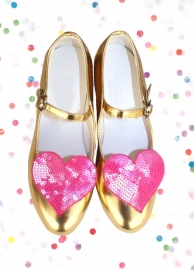 Prinsessen Schoenen Goud Glitter Hart