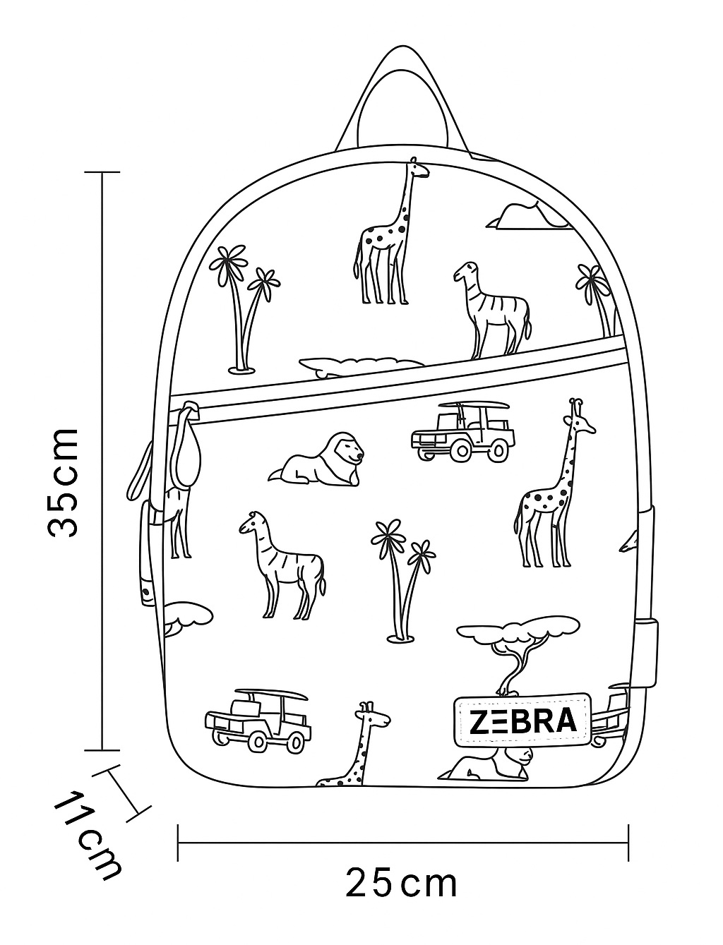 Zebra Rugzak Safari - rugtas + Dino Ei