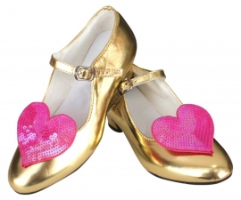 Prinsessen Schoenen Goud Glitter Hart