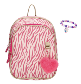 Beagles Rugzak roze Zebra armbandje + armbandje