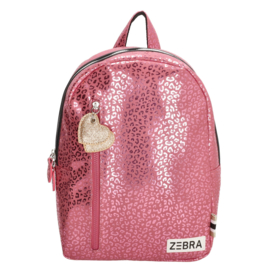 Zebra Rugzak Pink metalic Leo (m) + gratis kadootje