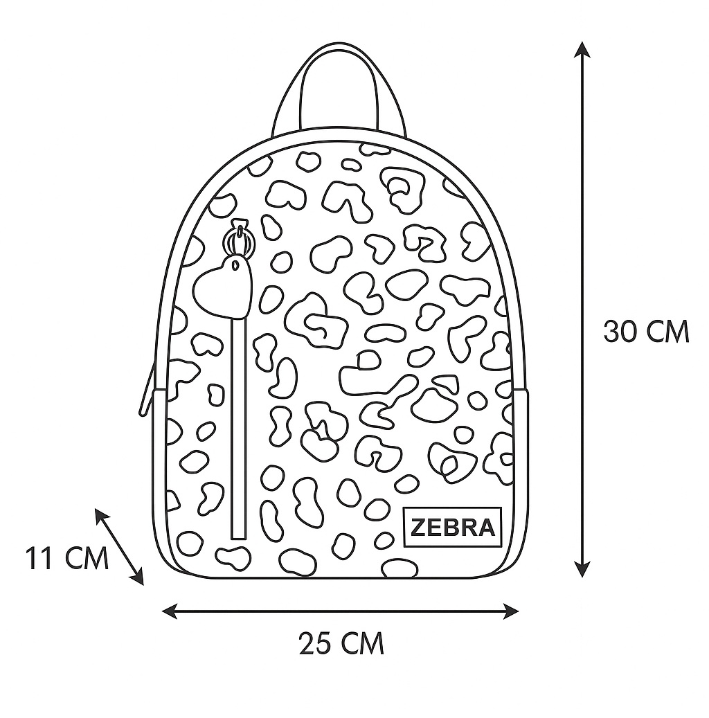 Zebra Rugzak Gold metalic Leo (s) - rugtas, schooltas, kinderrugzak + armbandje