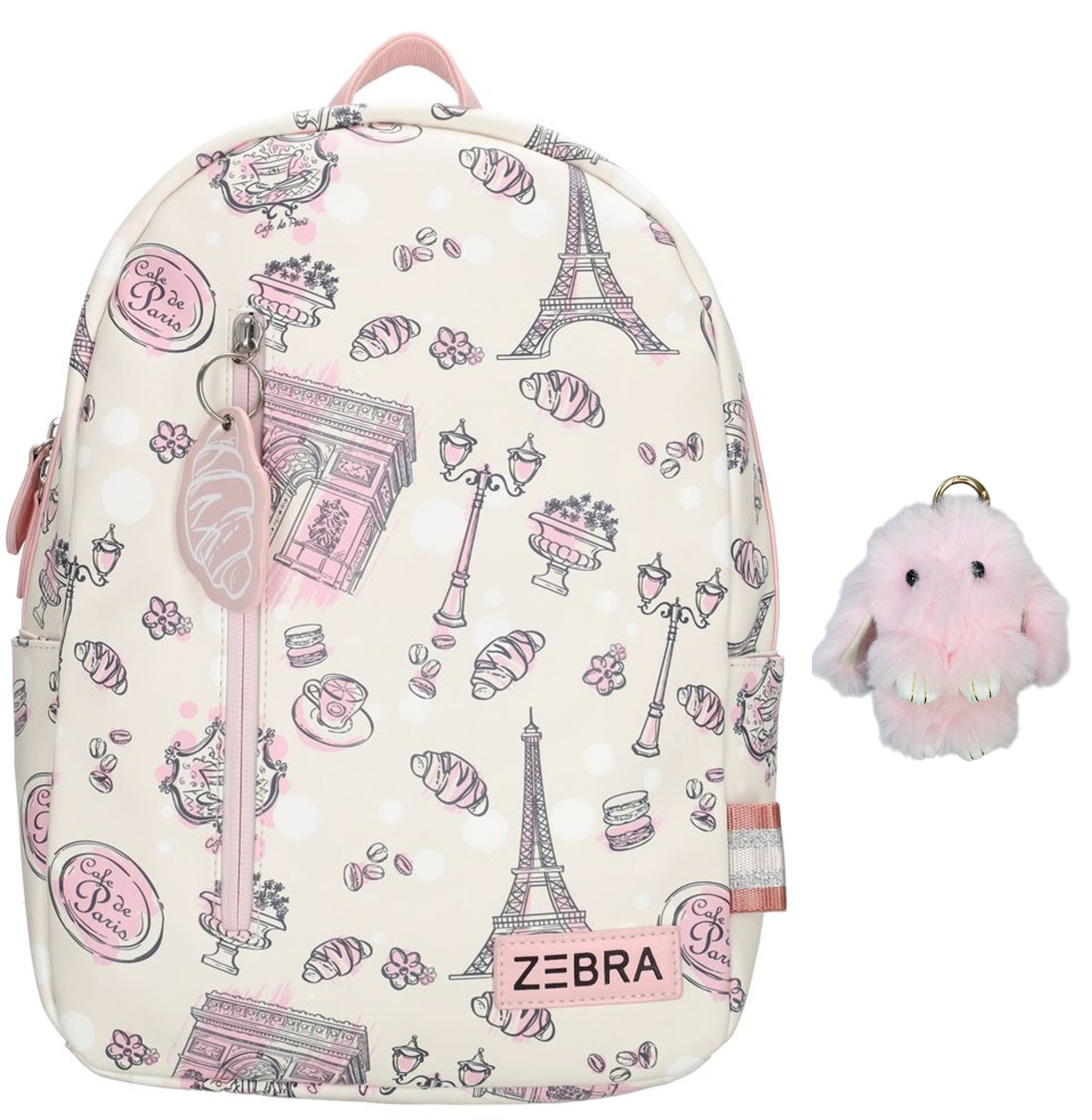 Zebra Rugzak Parijs - rugtas, schooltas, kinderrugzak + kadootje