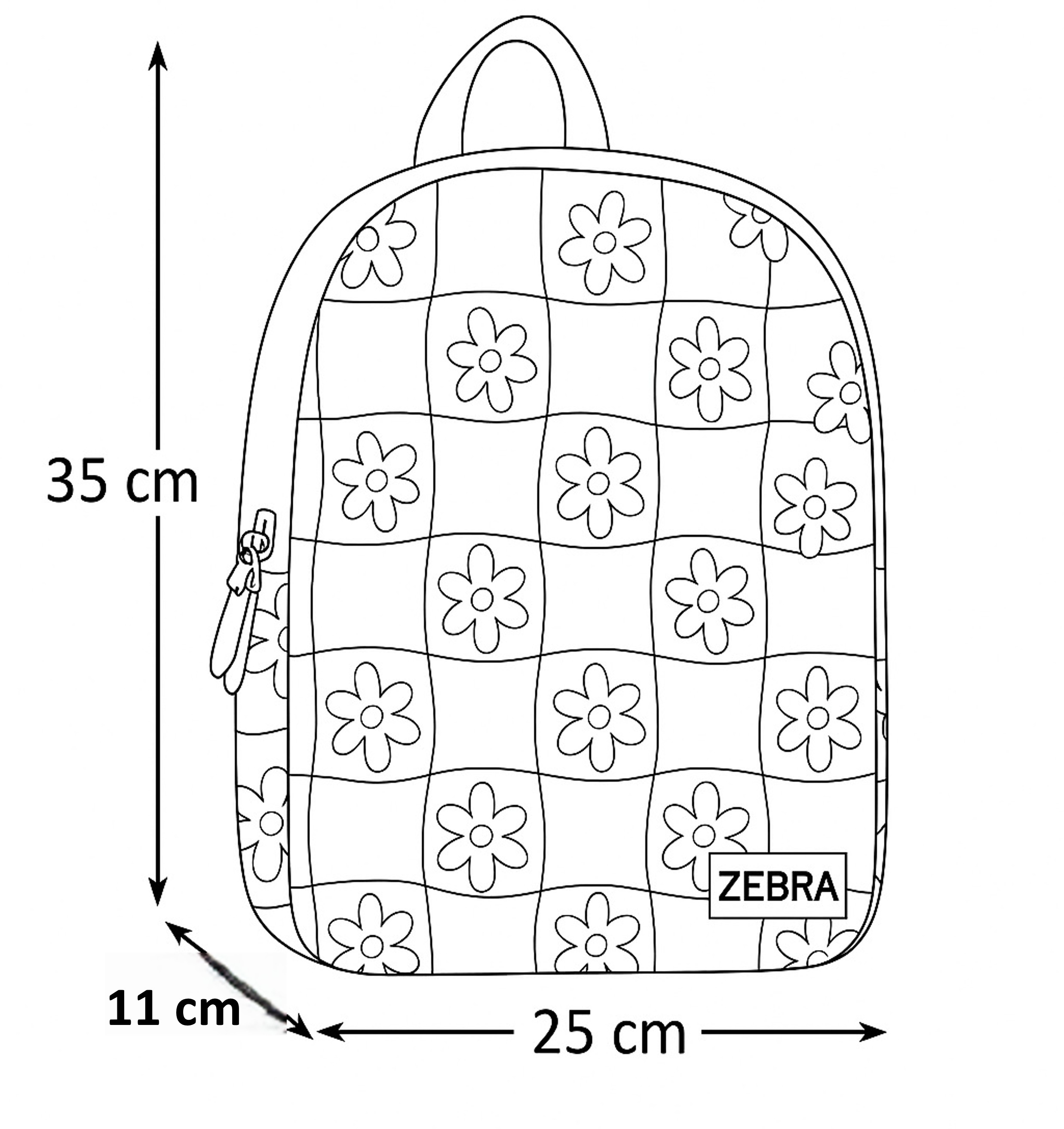 Zebra Rugzak Flower Fun - rugtas, schooltas, kinderrugzak + kadootje