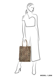 Zebra Tas Schoudertas Natural Bag Rosa XL - luipaard suede