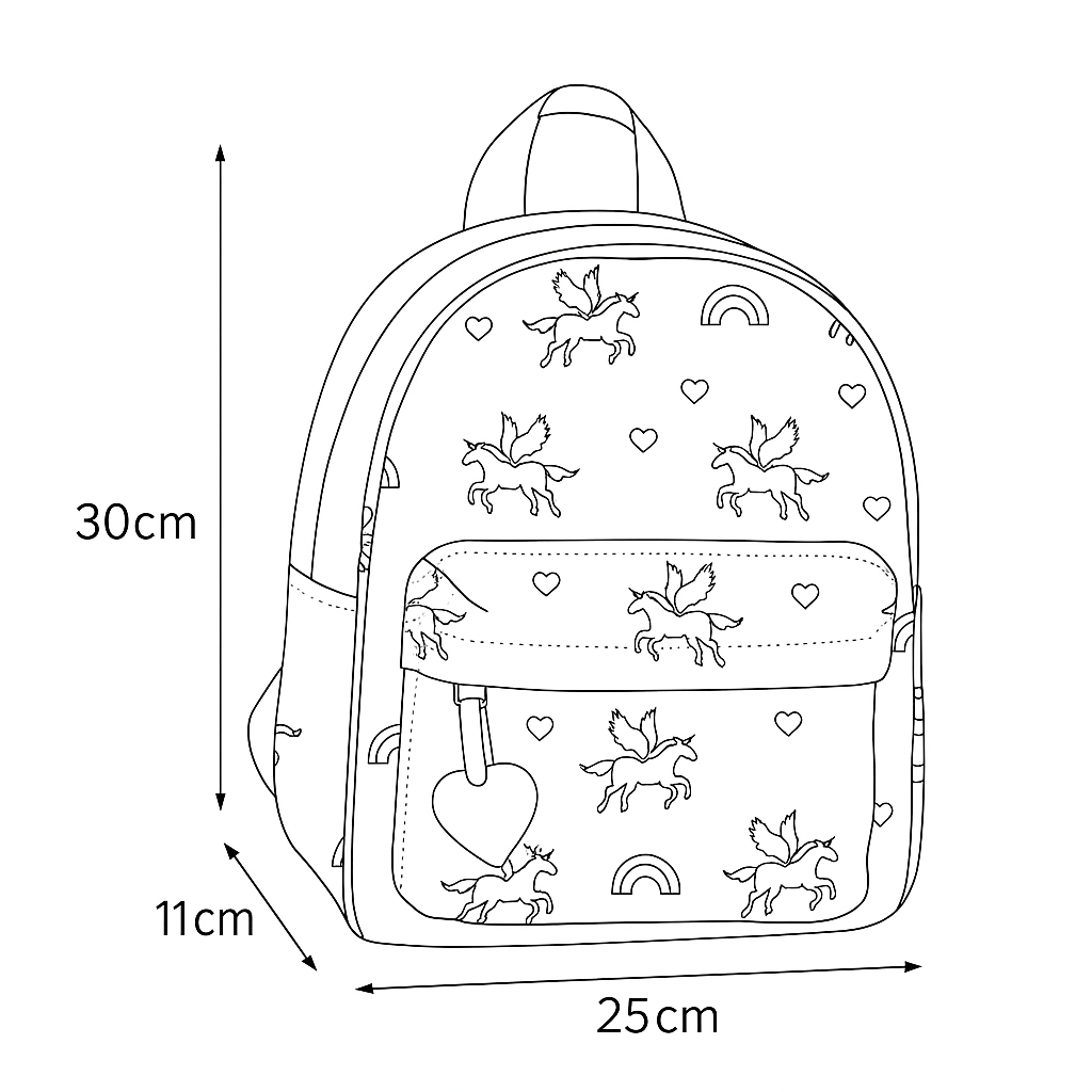 Zebra Rugzak Unicorn Love (s) - rugtajes, schooltas, kinderrugzak + armbandje