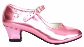 Prinsessen Schoenen Pink Metalic Hart + kadootje