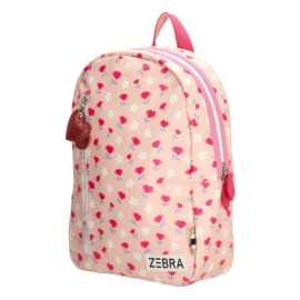 Zebra Rugzak Flowers Pink (m) + gratis armbandje