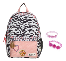 Zebra Pink Zebra Leopard Rugtas (m) + armbandje