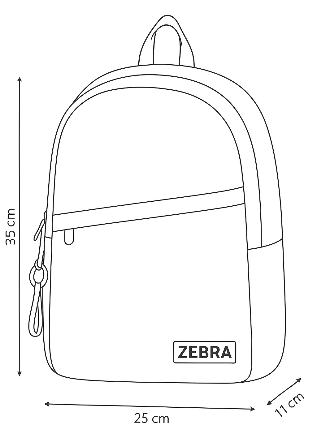 Zebra Rugzak Black Cool - rugtas, schooltas, kinderrugzak + Dino Ei