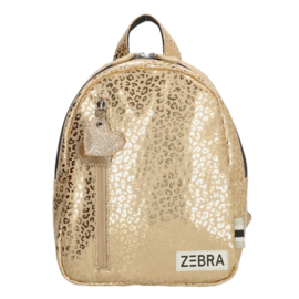 Zebra Rugzak Gold metalic Leo (s) - rugtas, schooltas, kinderrugzak + kadootje