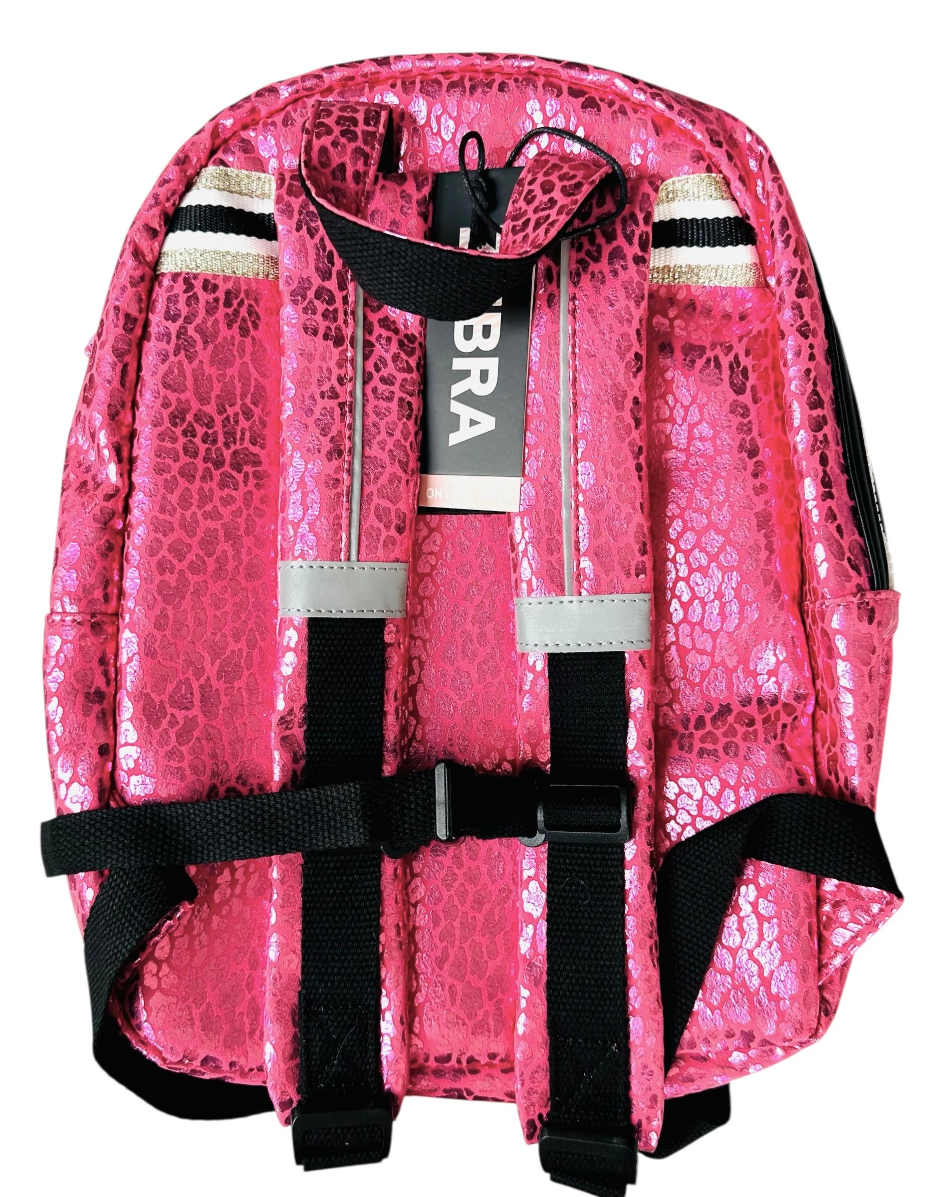 Zebra Rugzak Pink metalic Leo (m) + Kadootje
