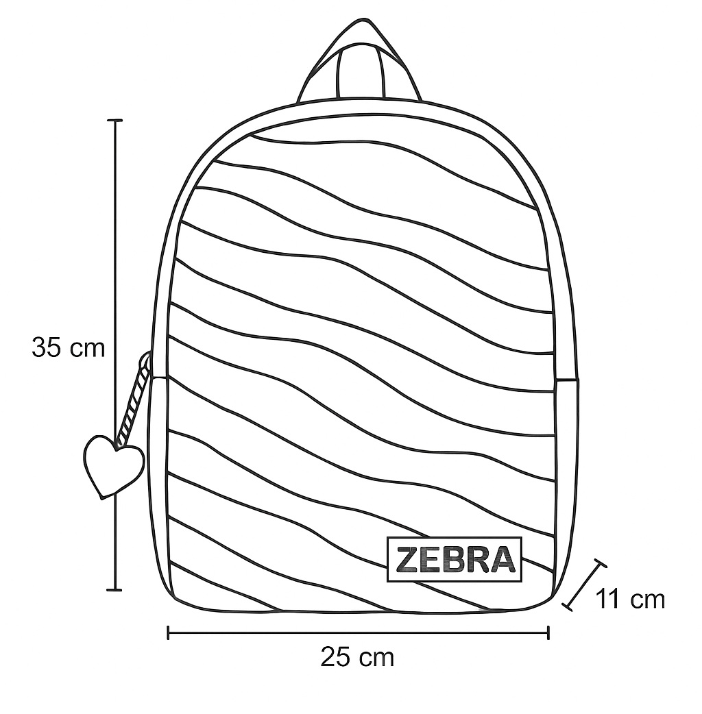 Zebra Rugzak Colour Waves - rugtas, schooltas, kinderrugzak + kadootje
