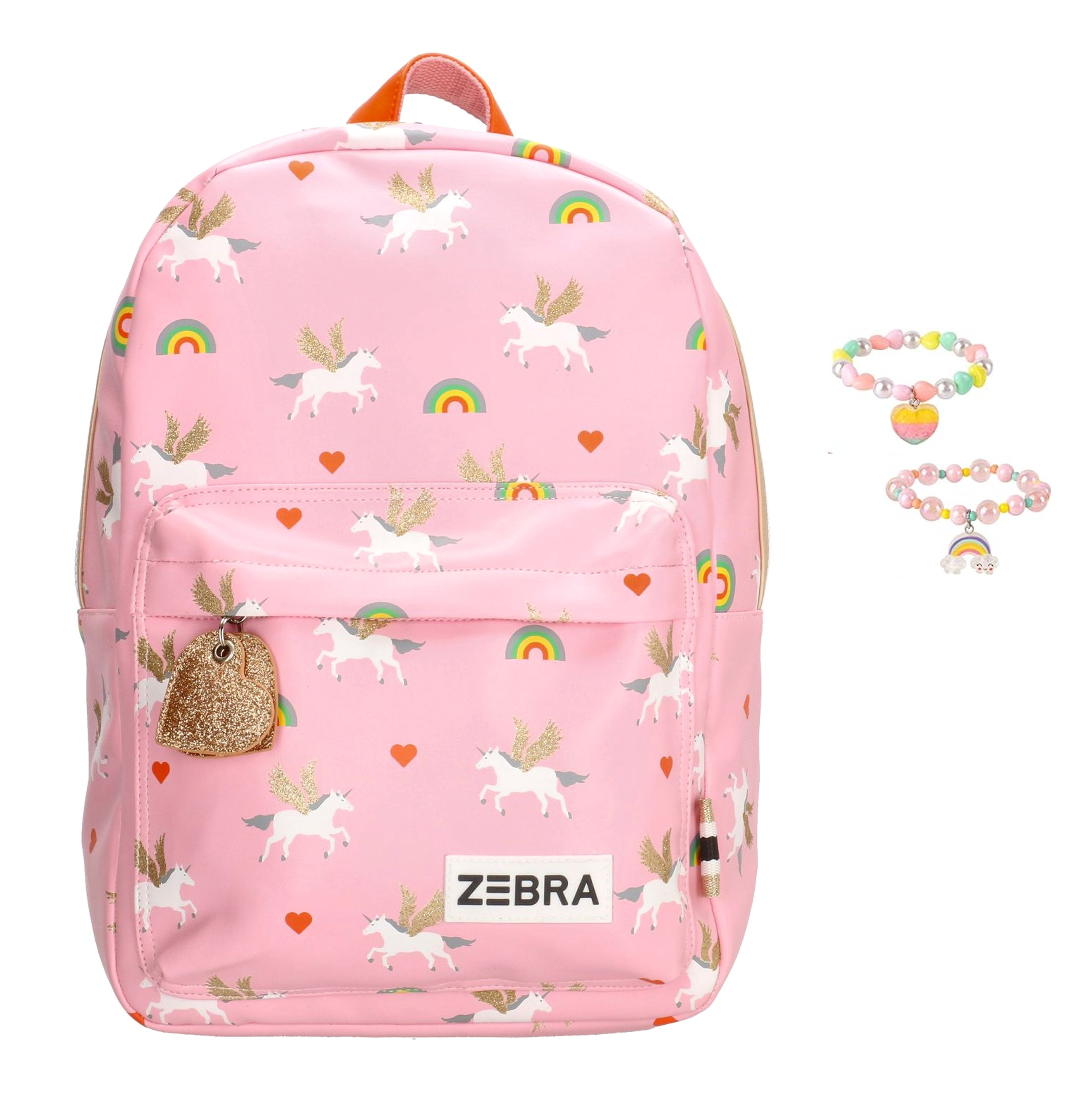 Zebra Rugzak Unicorn Love (m) - rugtas, schooltas, kinderrugzak + armbandje