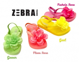 Zebra Trends Slippers Bloem Fluor Groen - SALE