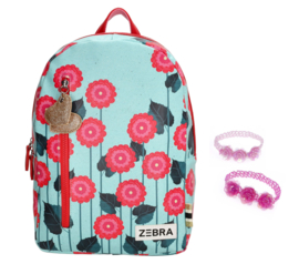 Zebra Rugzak Flower Fantasy + gratis armbandje