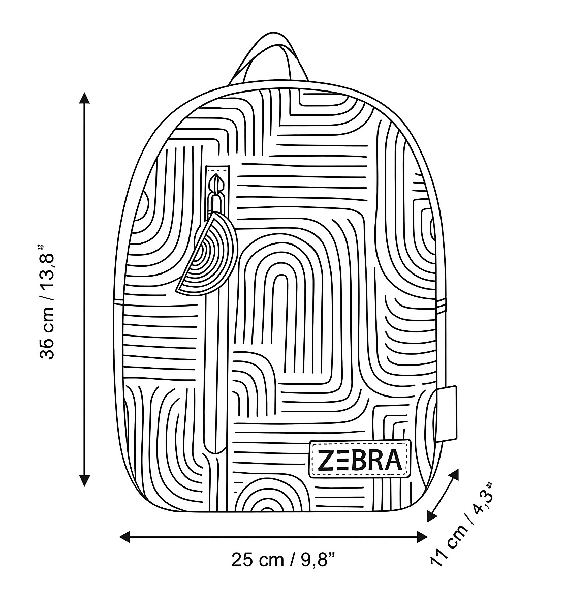 Zebra Rugzak Beige Bogen - rugtas + kadootje