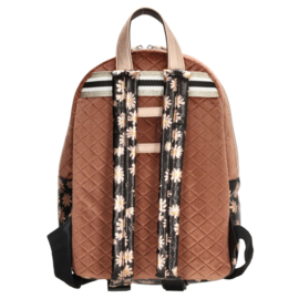 Zebra Rugzak Brown Gold flowers (m) + gratis kadootje