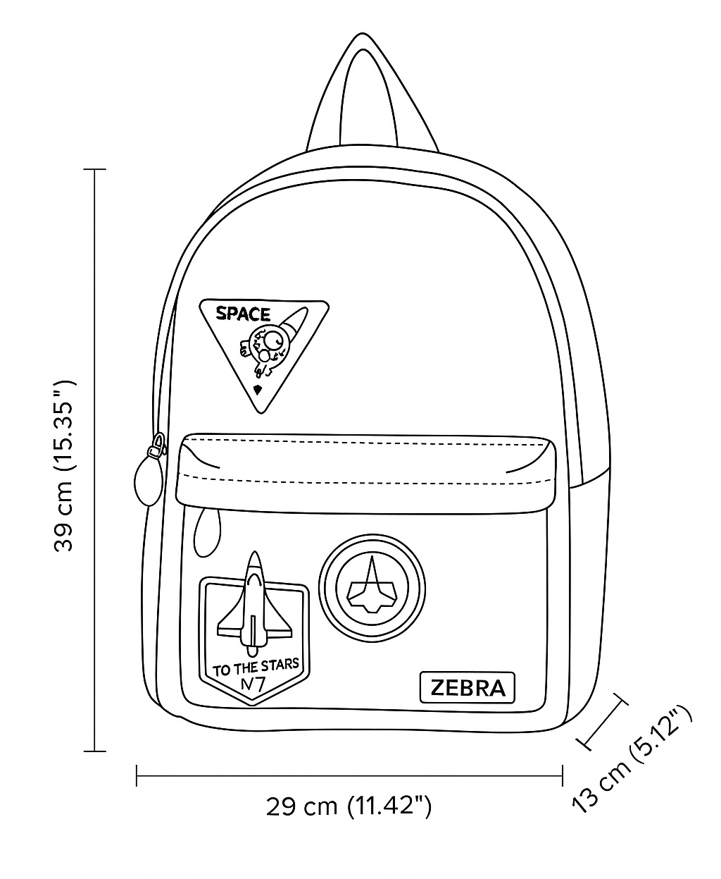 Zebra Rugzak Space Blue - rugtas, schooltas, kinderrugzak + Dino Ei