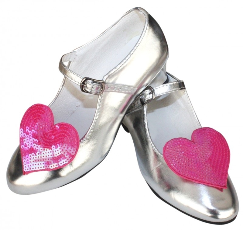 Prinsessen Schoenen Zilver Glitter Hart