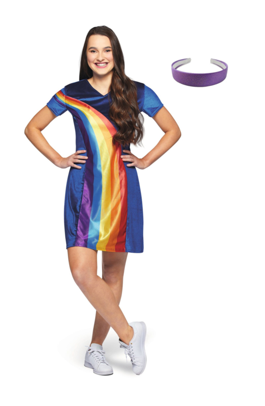 K3 jurk Volwassen regenboog + gratis haarband | K3 NIEUW !! | 4KidsNederland Webshop - speelgoed - verkleedkleren - tassen