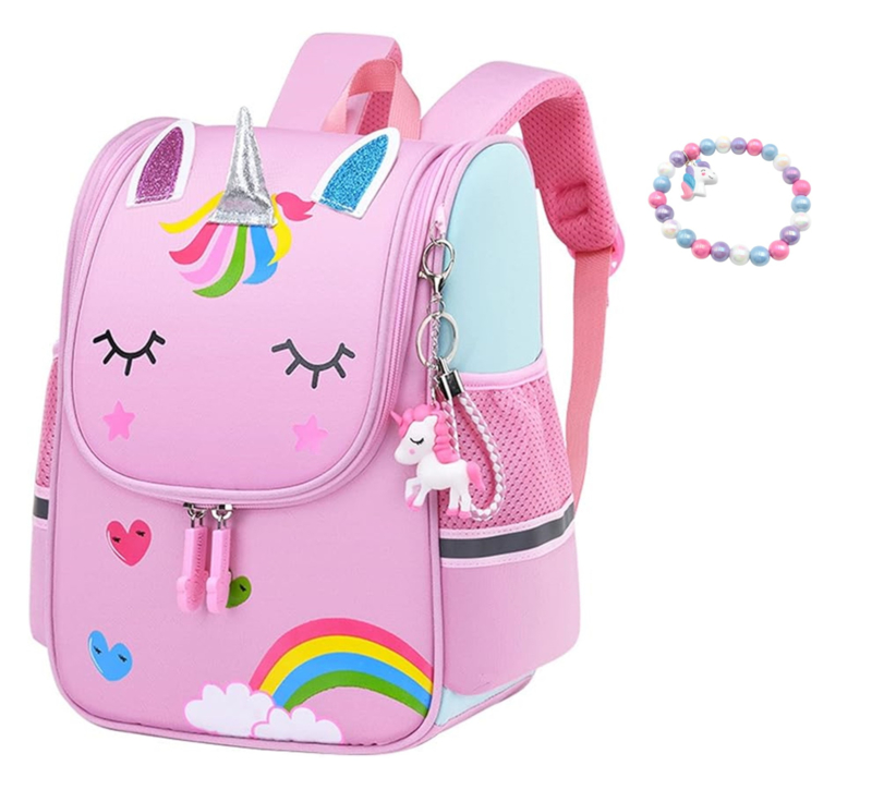 Unicorn Rugzak Fantasy Cadeau PAKKET - schooltas + armbandje + tashanger