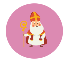 Flatback sinterklaas roze