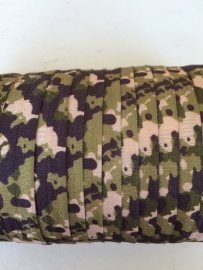 Elastische leger print groen biasband (haarband)