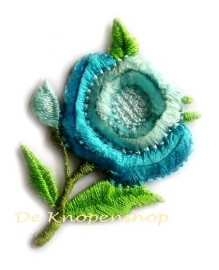 A0189a Blauwe bloem opstrijk