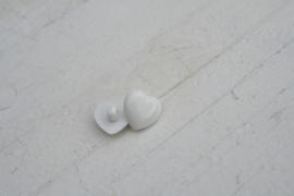 Knoop hart wit parelmoer 1.5cm