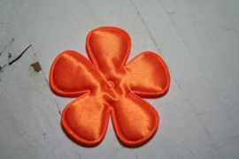 Satijnen applicatie bloem holland oranje 6.5 cm