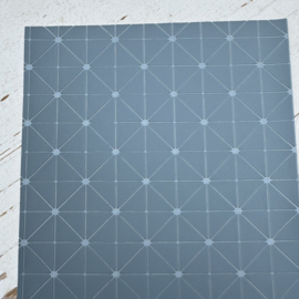 Leer structuur vierkantje rondje paars, blauw, donker blauw.