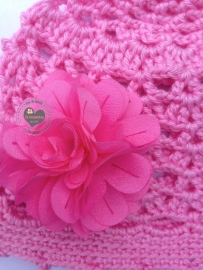 Baby mutsje roze handgemaakt