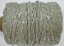 Cotton cord lurex taupe/zilver