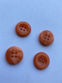 Knoop oranje ronde rand 16mm
