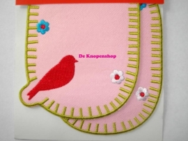 Kniestukken vogeltje roze (2st)