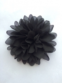 Bloemen chiffon 11 cm Zwart