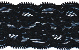 Elastisch kant (haarbandjes) zwart 4 cm