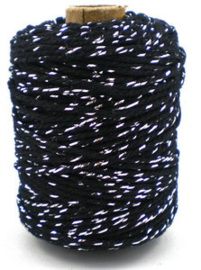Cotton cord lurex zwart/zilver