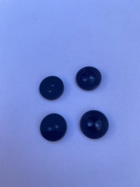 Knoop donker blauw met rand 14mm