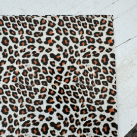Leer PU panter met vlekken diverse kleuren.