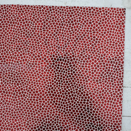 Leer hexagon motief glinster rood, roze, zilver, fuchsia.