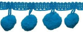 Pompomband blauw 2cm