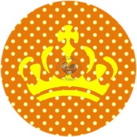 Flatback  KROON polkadot oranje (k599)