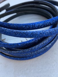 Diadeem glitter royal blue 1cm