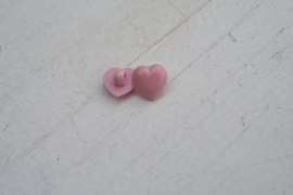 Knoop hart roze parelmoer 1.3cm