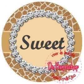 Flatback tekst SWEET luipaard (k088)