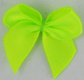 Strikje neon geel/groen satijn 2.4cm.