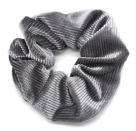 Scrunchie Haarwokkel rib shiny grijs