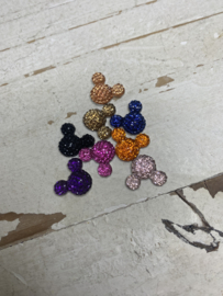 Mickey glitter flatback, diverse kleuren. 1.5x1.5cm.